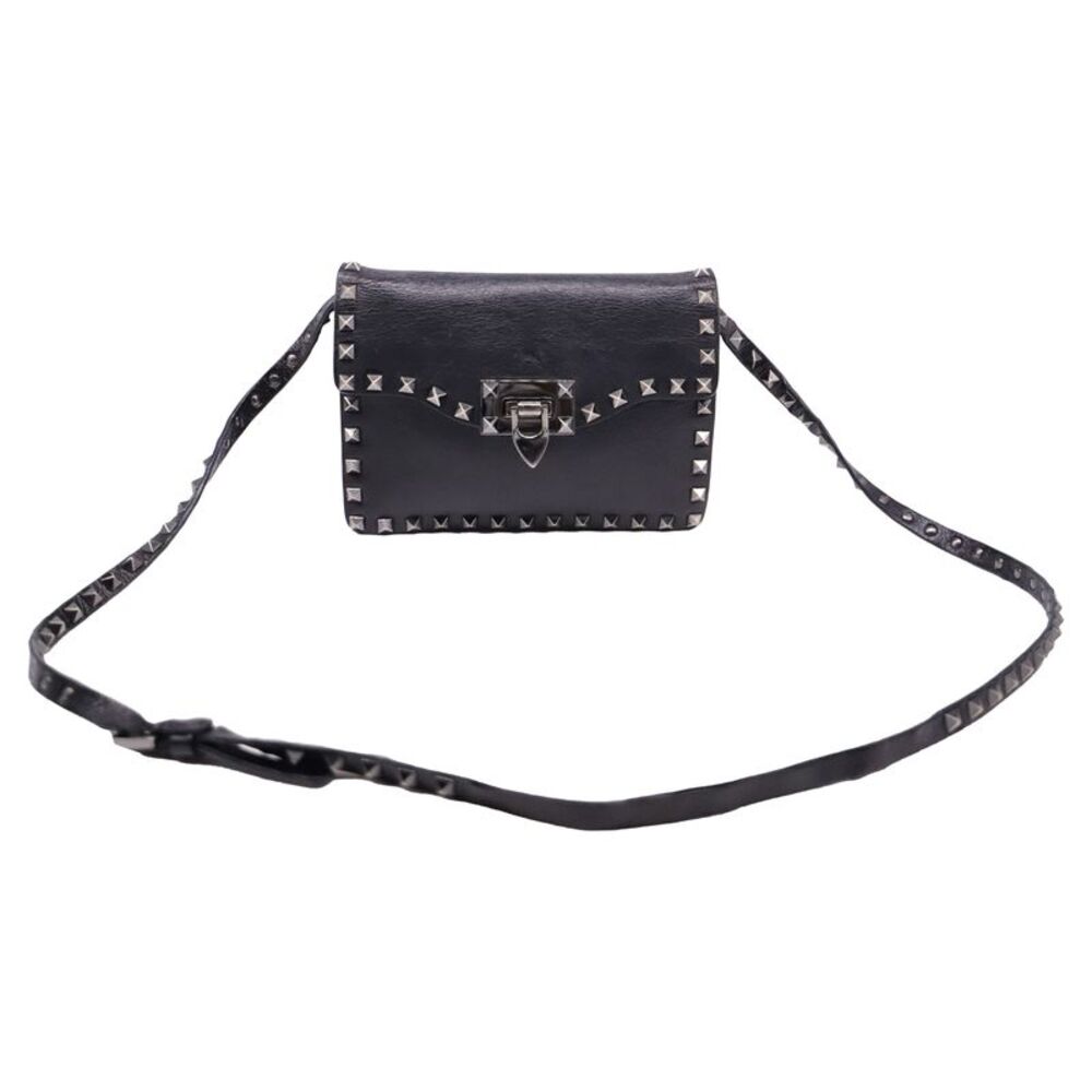 Valentino Garavani Small Rockstud Crossbody Bag in Black Leather